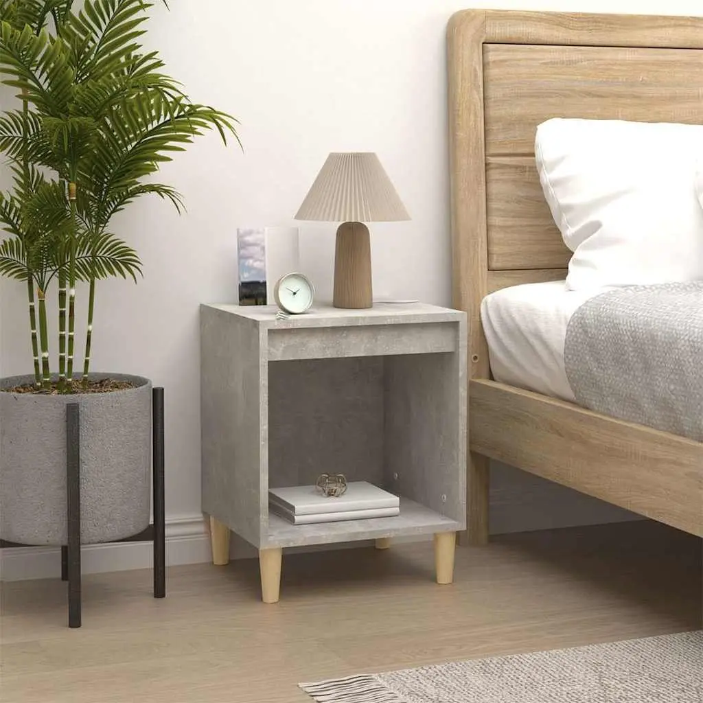 Bedside Cabinets Grey Storage Tables 40L x 35W x 50H cm 2 Piece Bedroom Furniture
