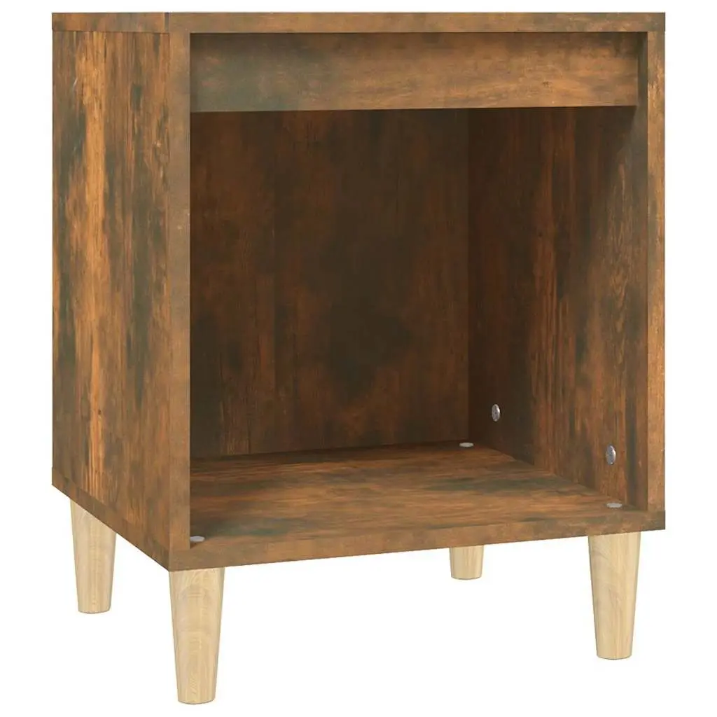Brown Wood Bedside Cabinet with Storage Solutions