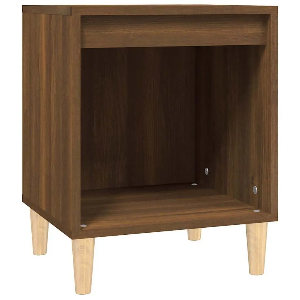 Bedside Table Storage Engineered Wood Brown Oak 40x35x50 cm