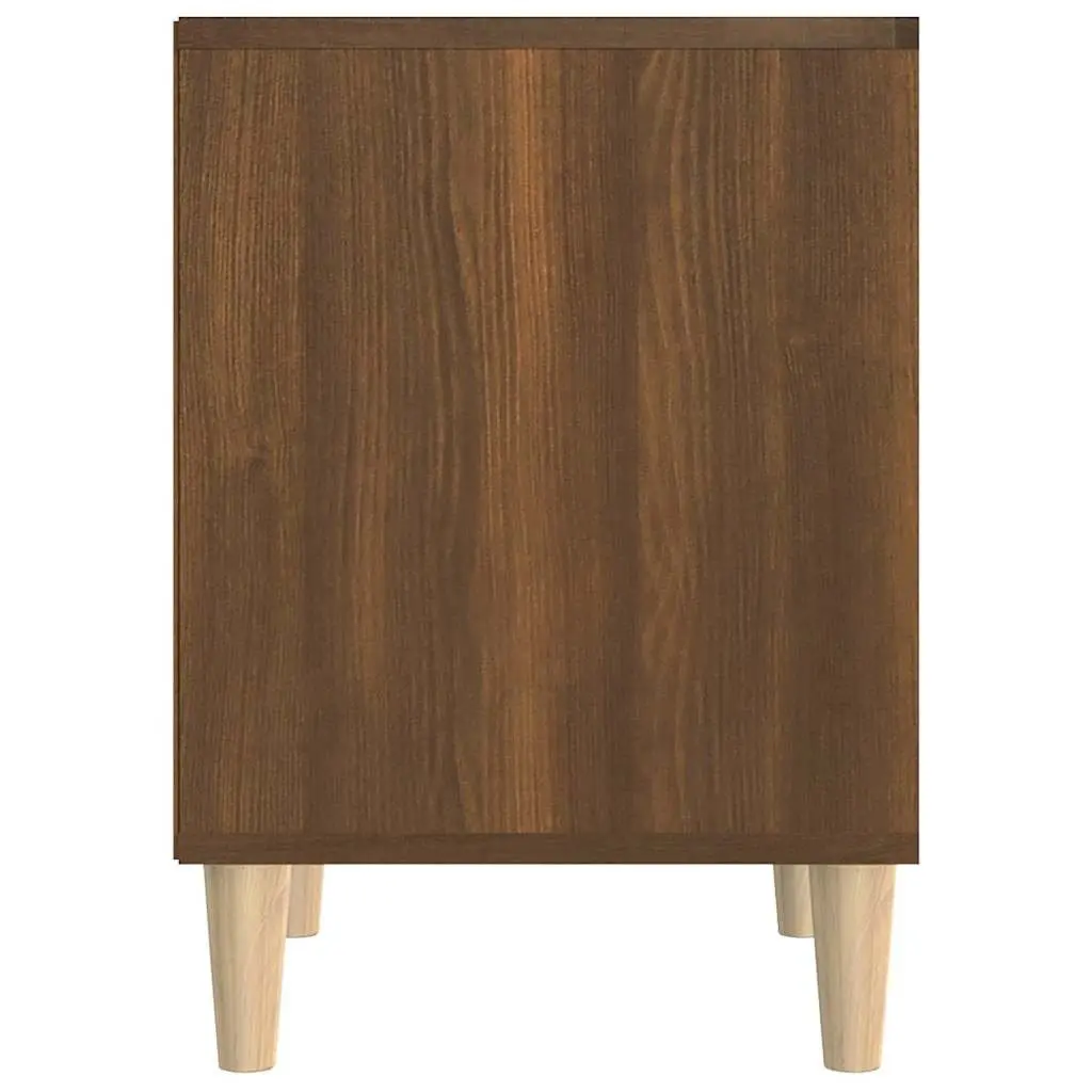 Bedside Table Storage Engineered Wood Brown Oak 40x35x50 cm