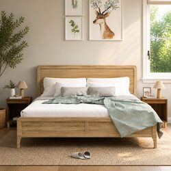 Warm and Practical Brown Oak Bedside Cabinets - 2 pcs