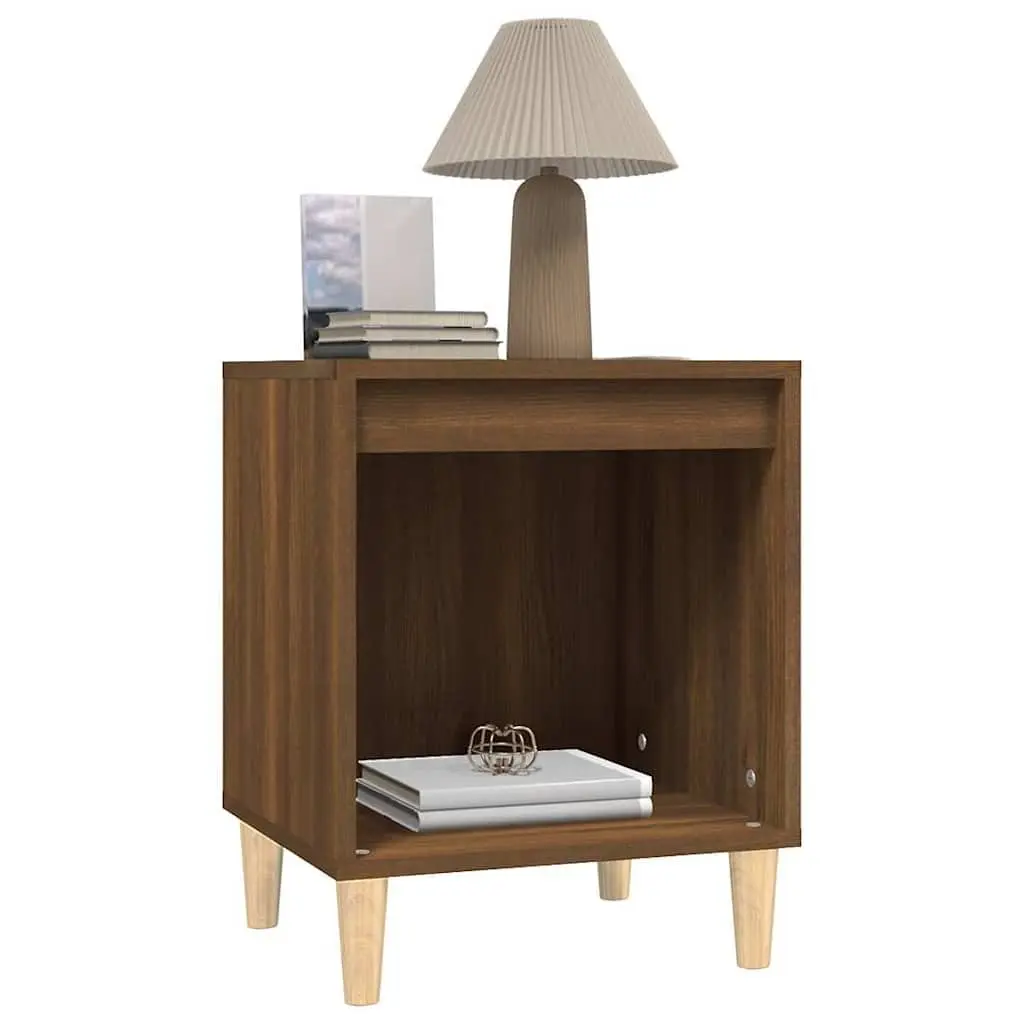 Bedside Cabinets 2 pcs Brown Oak Storage Tables Nightstand Bedroom Furniture