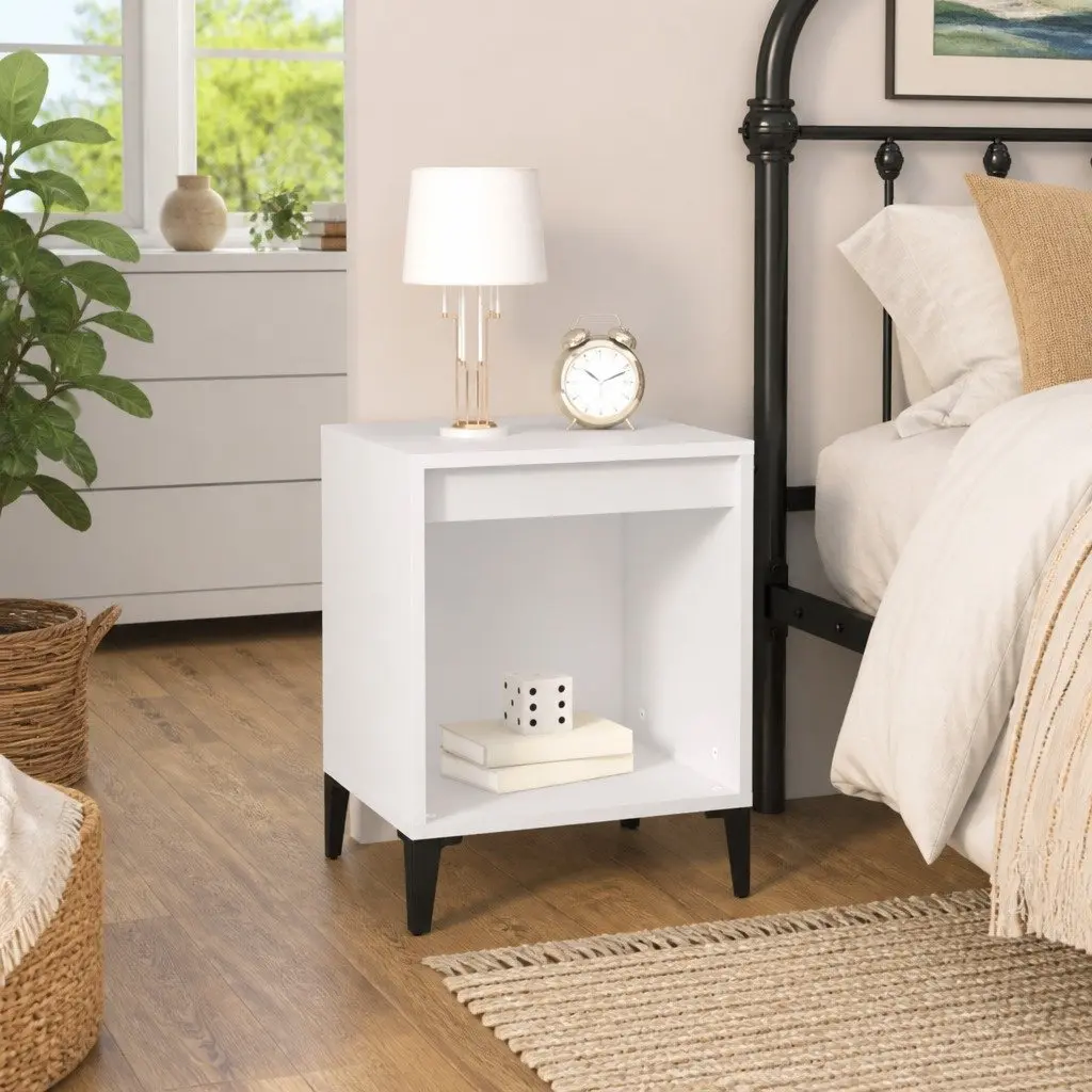 White Nightstand with Ample Storage