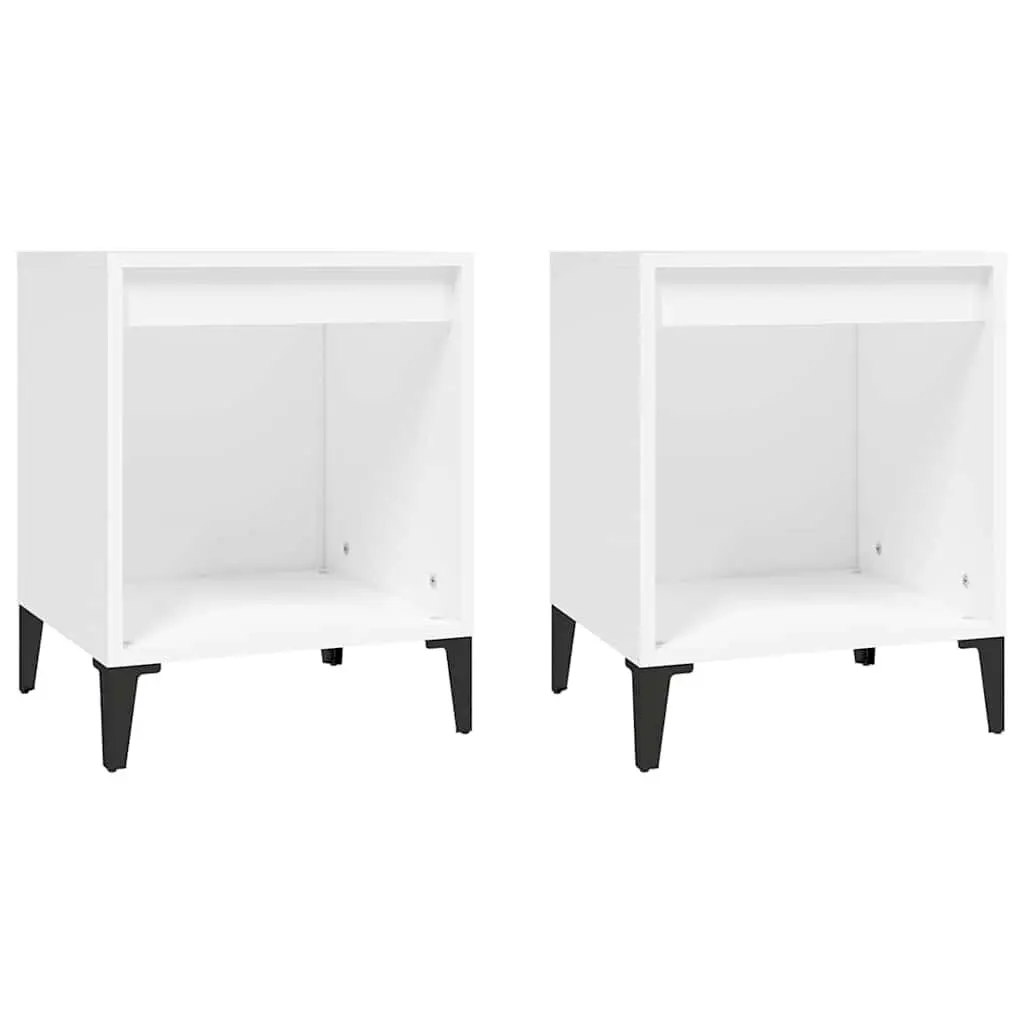 Bedside Tables Nightstand Cabinet Storage 2 Piece White Bedroom Furniture