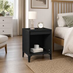 Practical Black Bedside Cabinet for Organizing Essentials