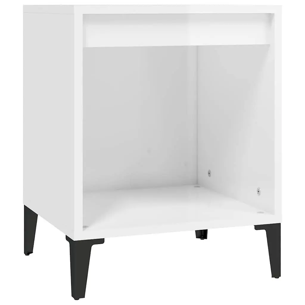 Bedside Cabinet Storage Table High Gloss White Bedroom Furniture 40 x 35 x 50 cm
