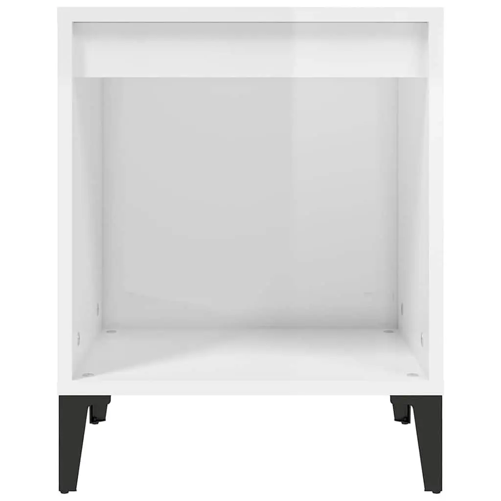 Bedside Cabinet Storage Table High Gloss White Bedroom Furniture 40 x 35 x 50 cm