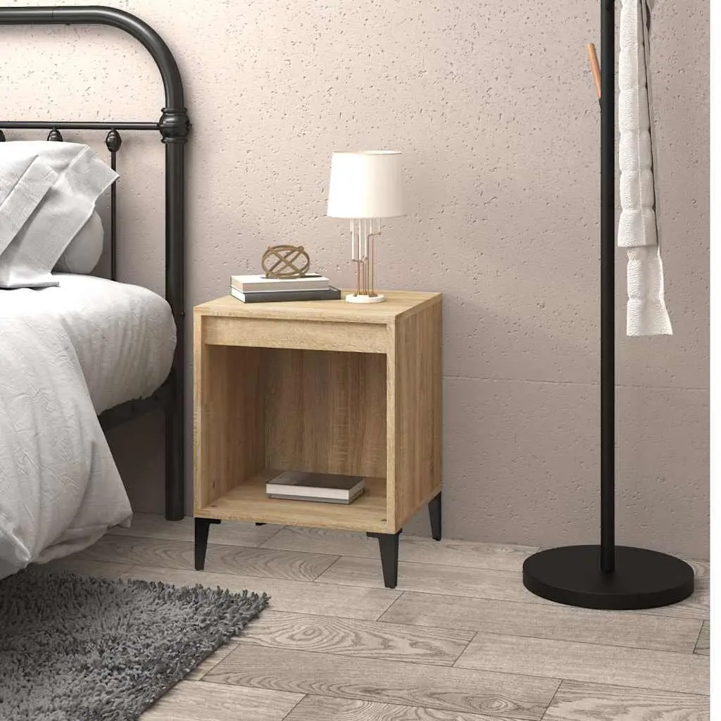 Bedside Table Brown Wooden Nightstand Bedroom Storage 40x35x50cm