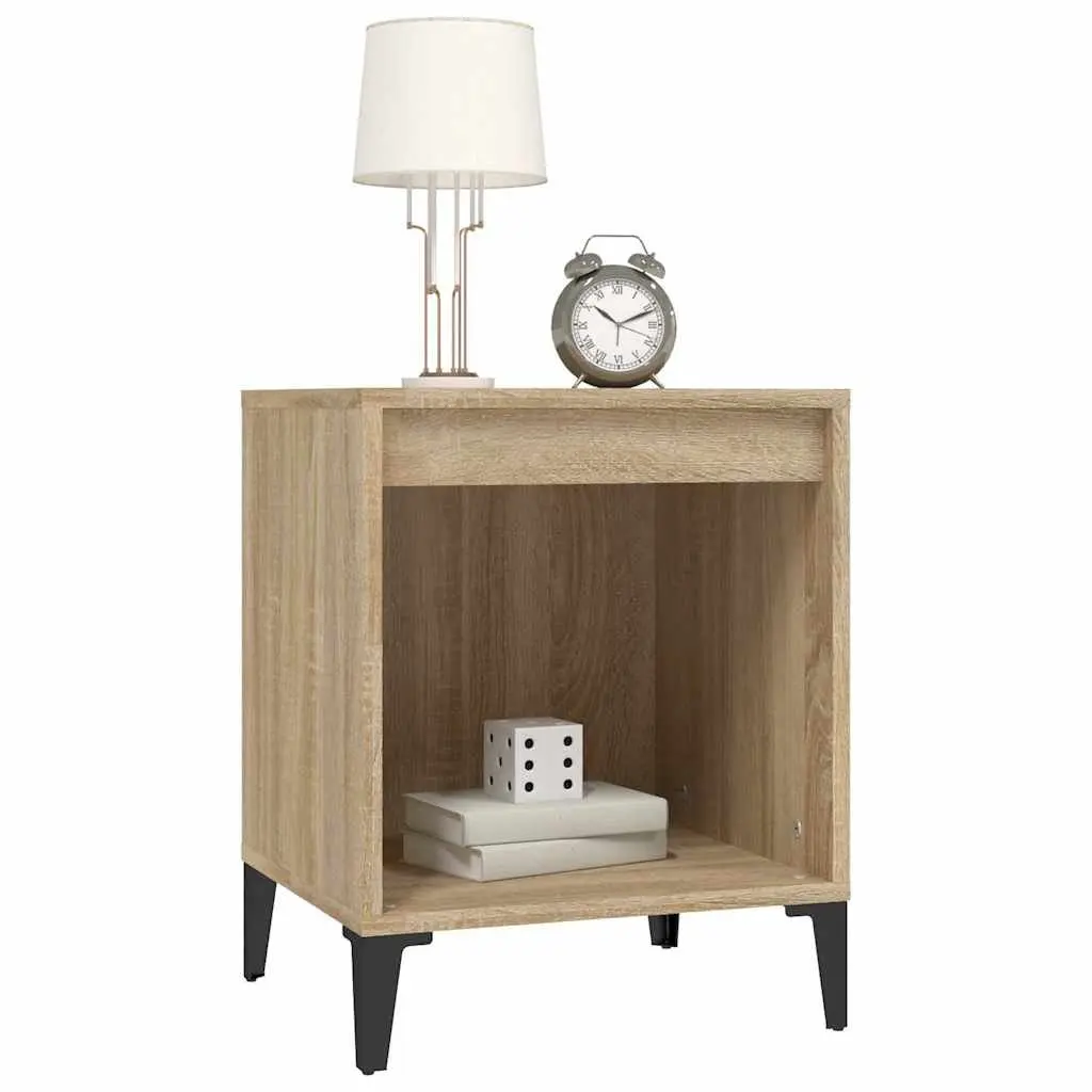 Bedside Table Brown Wooden Nightstand Bedroom Storage 40x35x50cm