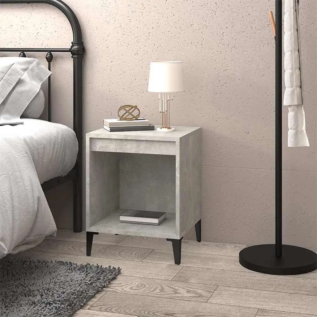 Bedside Cabinet Grey Side Table Nightstand Storage Organiser Bedroom Furniture