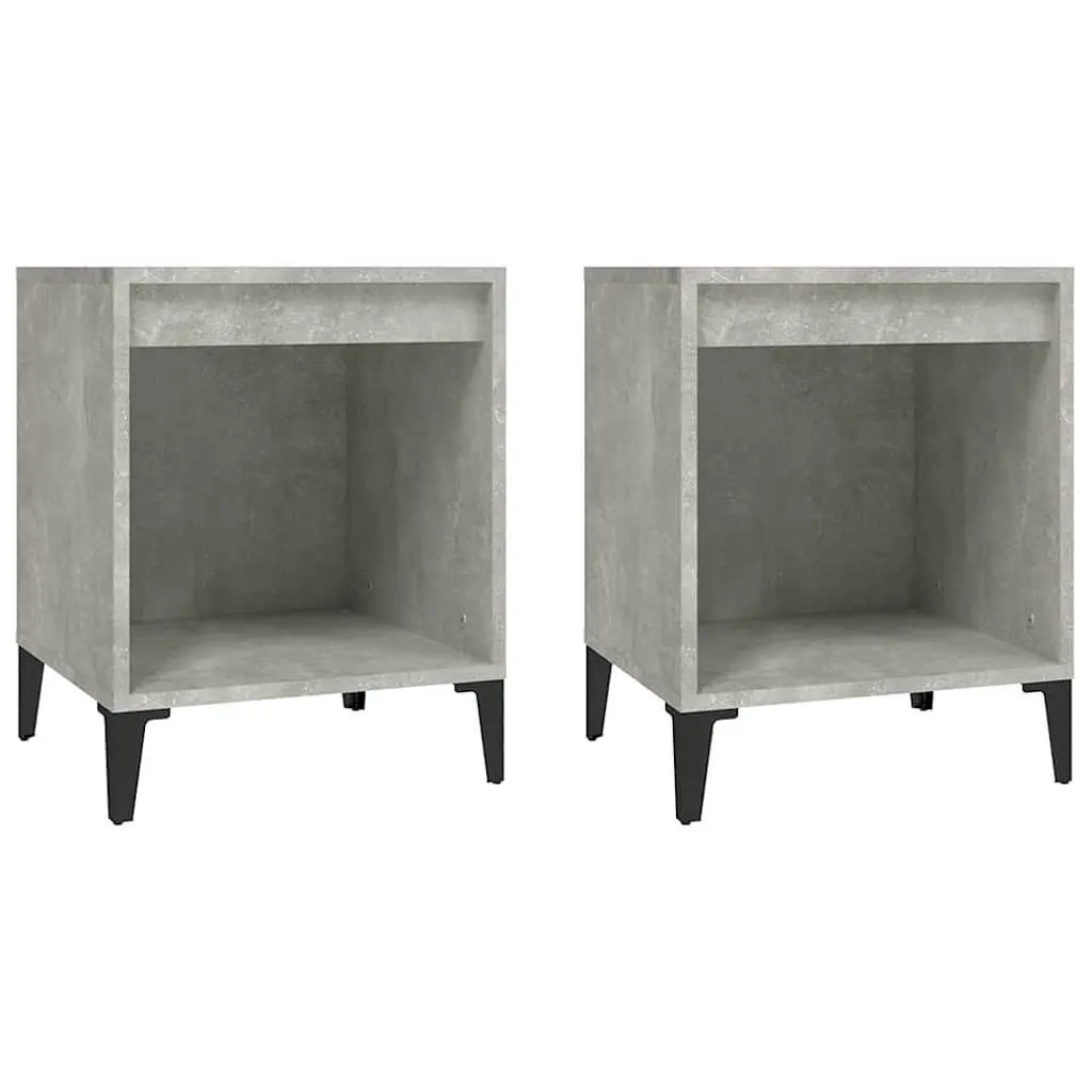 Bedside Cabinets Storage Nightstands 2 Pieces Grey 40 x 35 x 50 cm