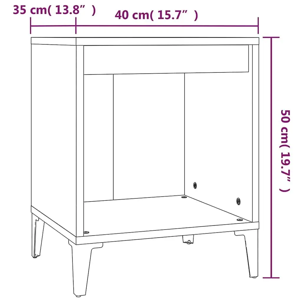 Bedside Cabinets Storage Nightstands 2 Pieces Grey 40 x 35 x 50 cm