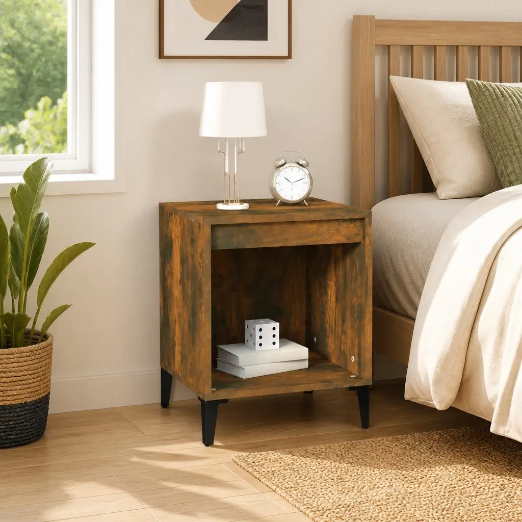 Bedside Table Storage Nightstand 40x35x50cm Brown