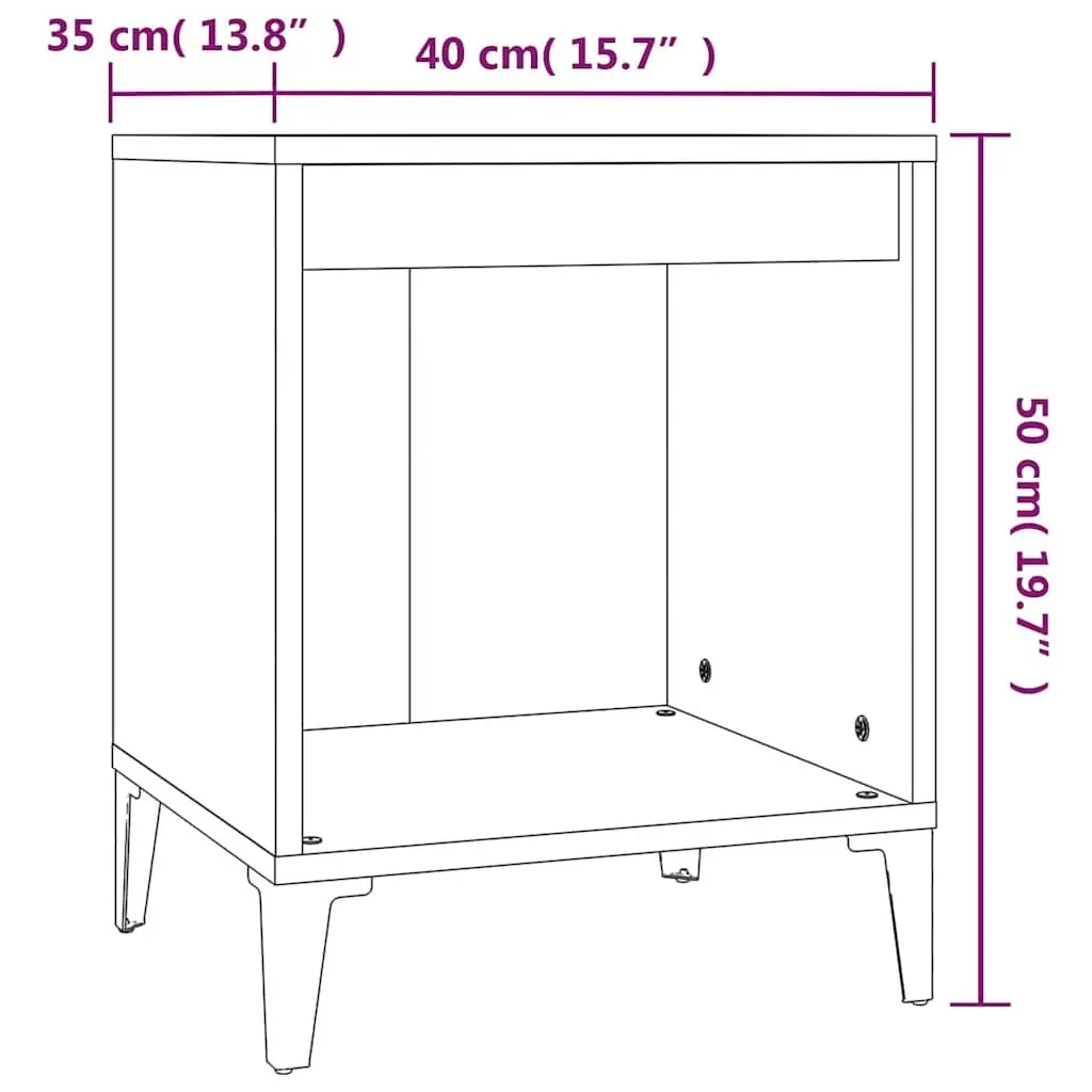 Bedside Cabinets 2 pcs Brown Smoked Oak Engineered Wood Bedroom Storage Tables
