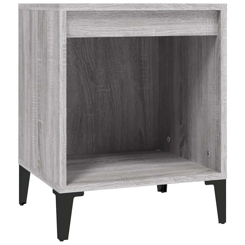 Bedside Table Storage Organiser Engineered Wood 40 x 35 x 50 cm Grey Sonoma