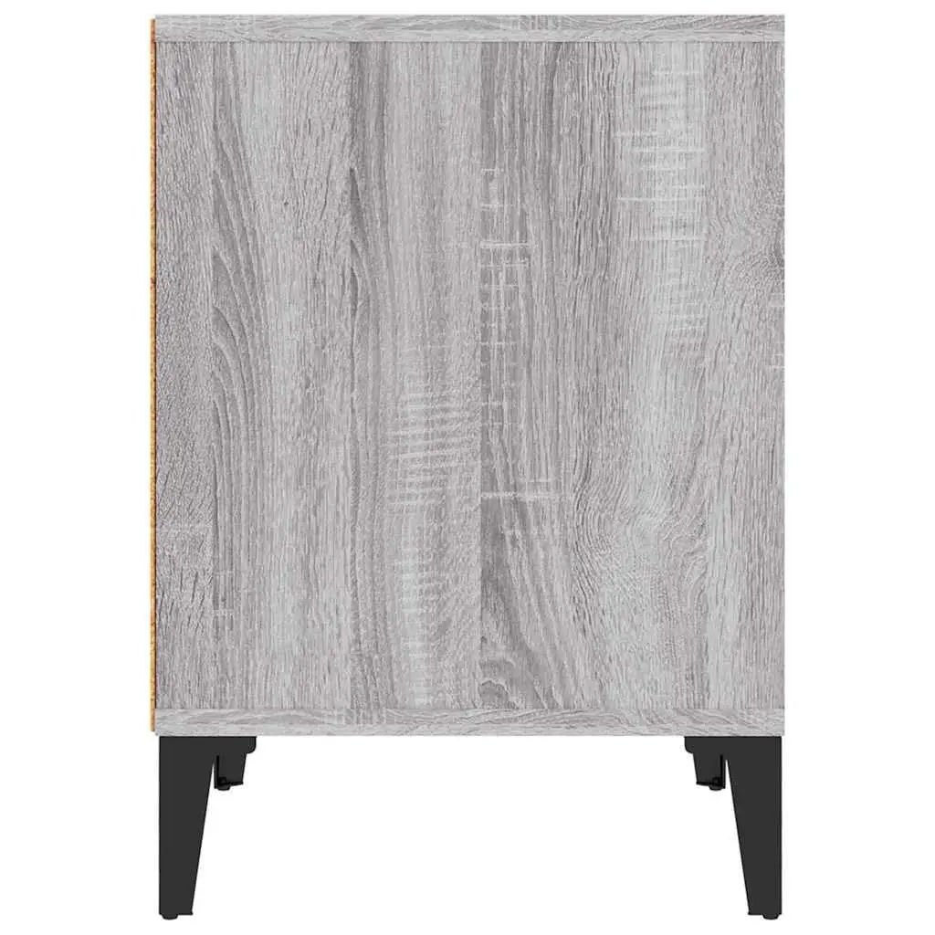 Bedside Cabinets 2 pcs Grey 40x35x50 cm Engineered Wood Storage Tables