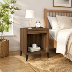Reliable Brown Oak Nightstand - Practical and Elegant