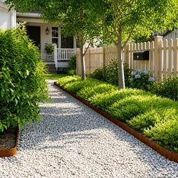 Durable and Stylish Lawn Edging in Corten Steel