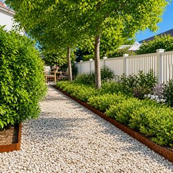 Reliable Lawn Edging Set: 50 pcs 10x103 cm Corten Steel