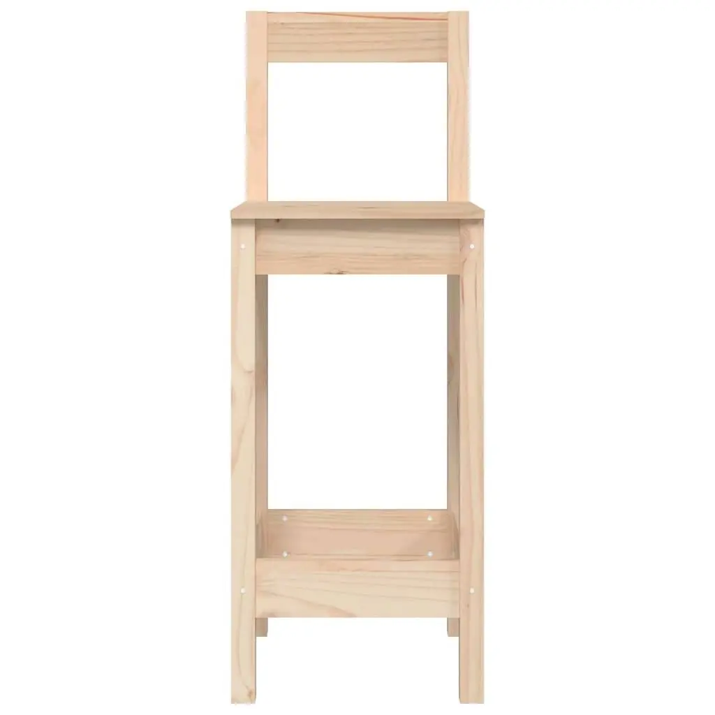 Bar Stools Kitchen Dining Room Chairs Solid Wood Pine Brown Rustic 2 Piece