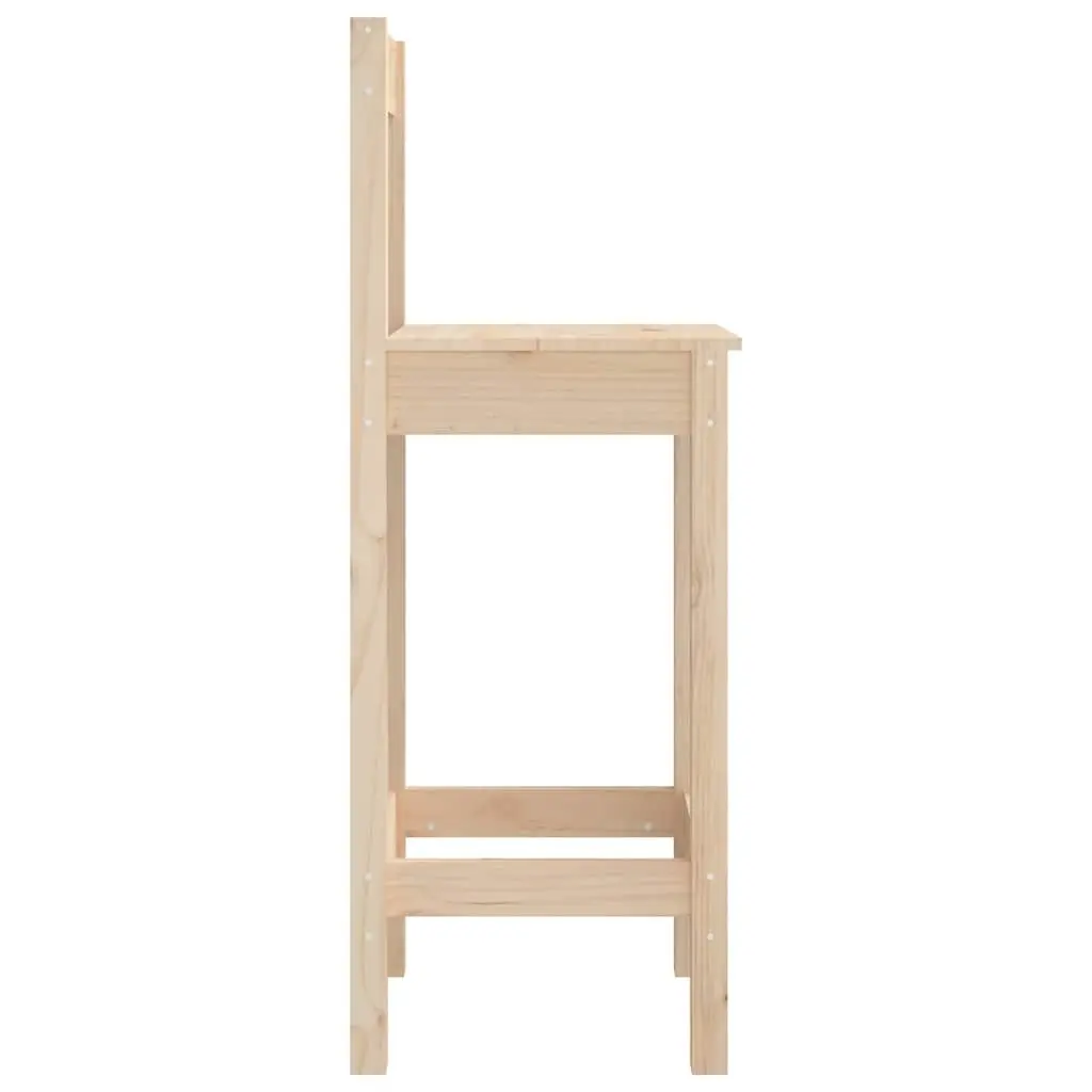 Bar Stools Kitchen Dining Room Chairs Solid Wood Pine Brown Rustic 2 Piece