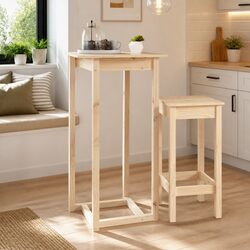Reliable Bar Table 60x60x110 cm in Brown Pine Wood