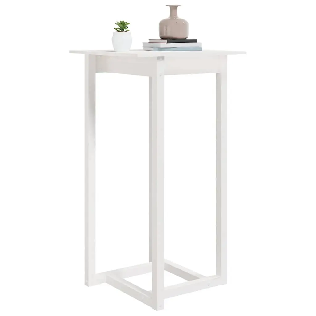 Bar Table High Top Dining 60x60x110 cm Solid Wood White