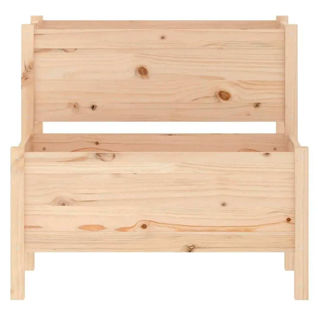 Wooden Planter 2-Tier Raised Flower Bed Box Garden Patio Balcony Brown
