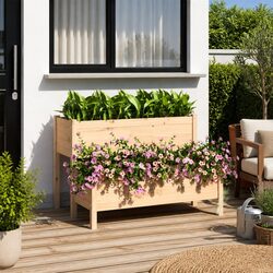 Reliable 2-Tier Planter Box in Solid Pine Wood