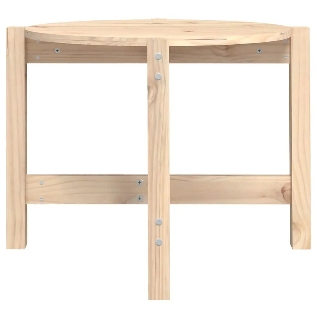 Coffee Table Solid Wood Pine Round Ø 62.5cm Living Room Accent Furniture