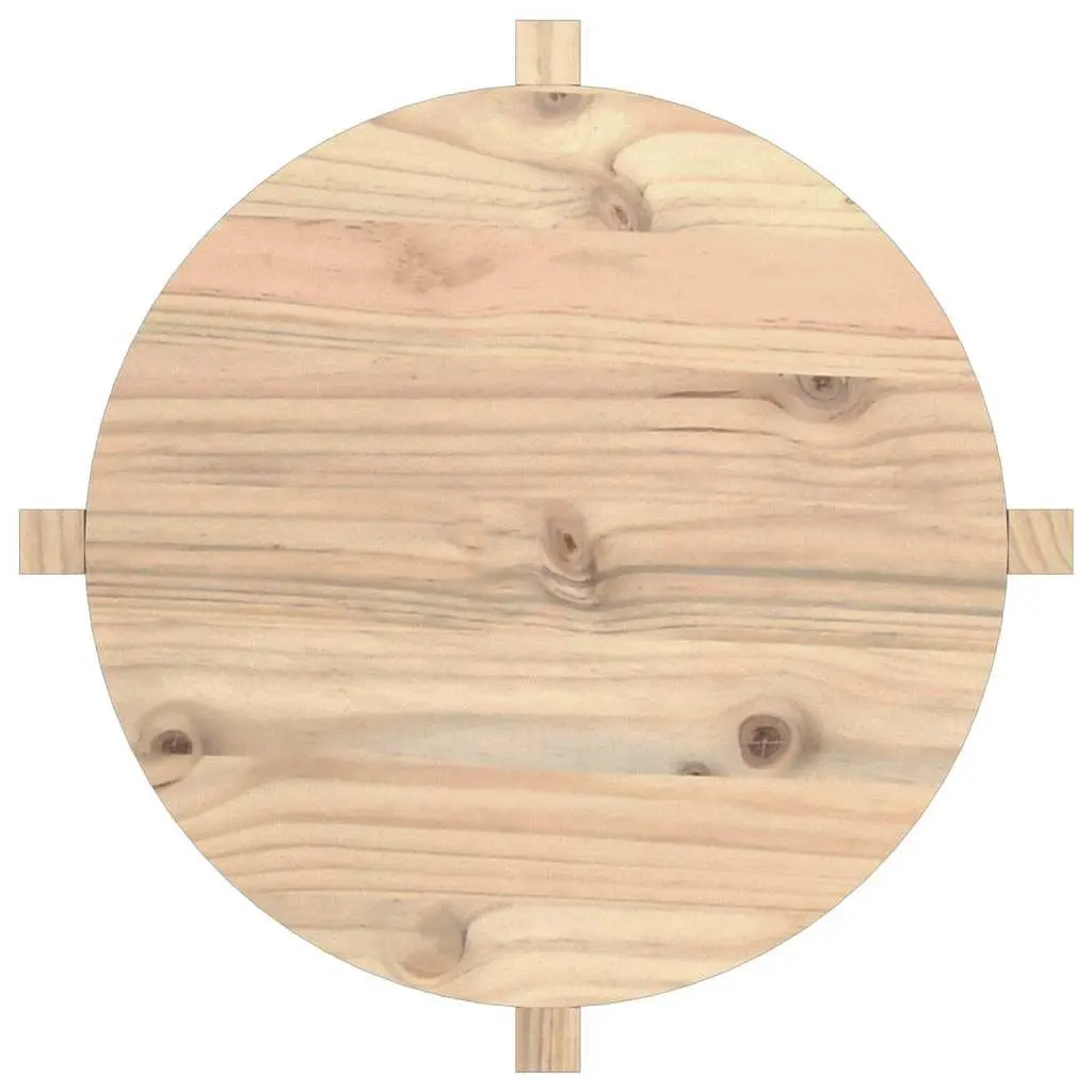 Coffee Table Solid Wood Pine Round Ø 62.5cm Living Room Accent Furniture