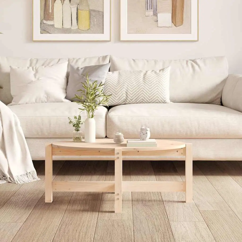 Coffee Table Solid Wood Pine 87x48x35 cm Brown Living Room Accent Furniture