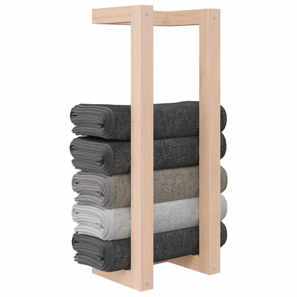 Towel Rack Wall Mounted Bathroom Storage Shelf 23x18x60 cm Solid Pine Wood Brown