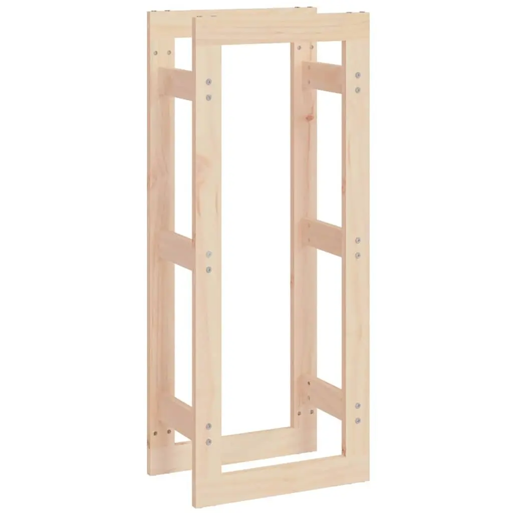 Firewood Rack Log Storage Stand Solid Wood Pine Natural 41x25x100cm