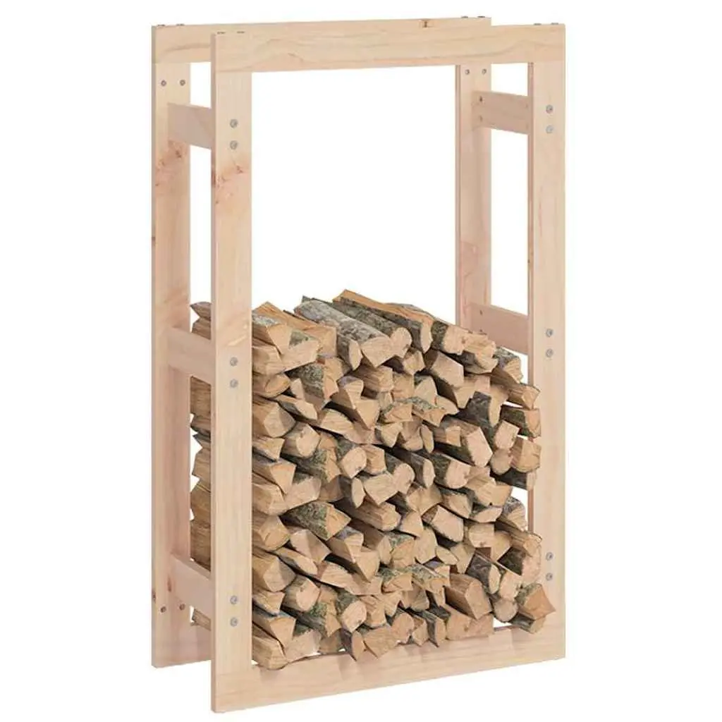 Firewood Rack Log Holder Storage Stand 60x25x100cm Solid Pine Wood Brown