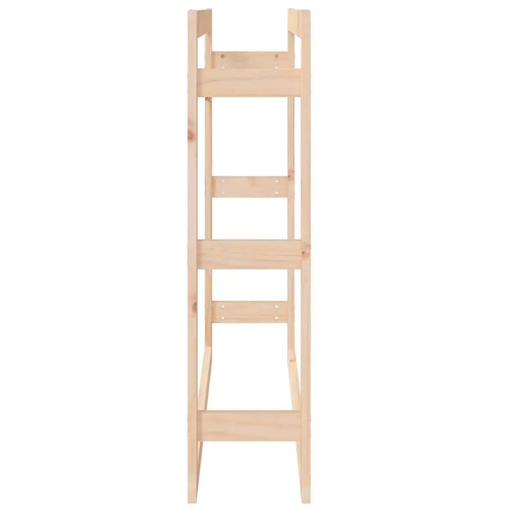 Solid Wood Firewood Rack Log Storage Stand 100x25x100cm Natural