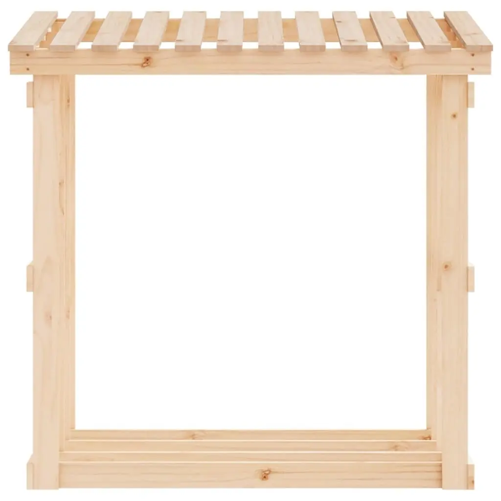 Firewood Rack Log Storage Holder Solid Pine Wood Natural 108 x 64.5 x 109 cm
