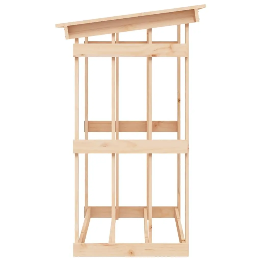 Firewood Rack Log Storage Holder Solid Pine Wood Natural 108 x 64.5 x 109 cm