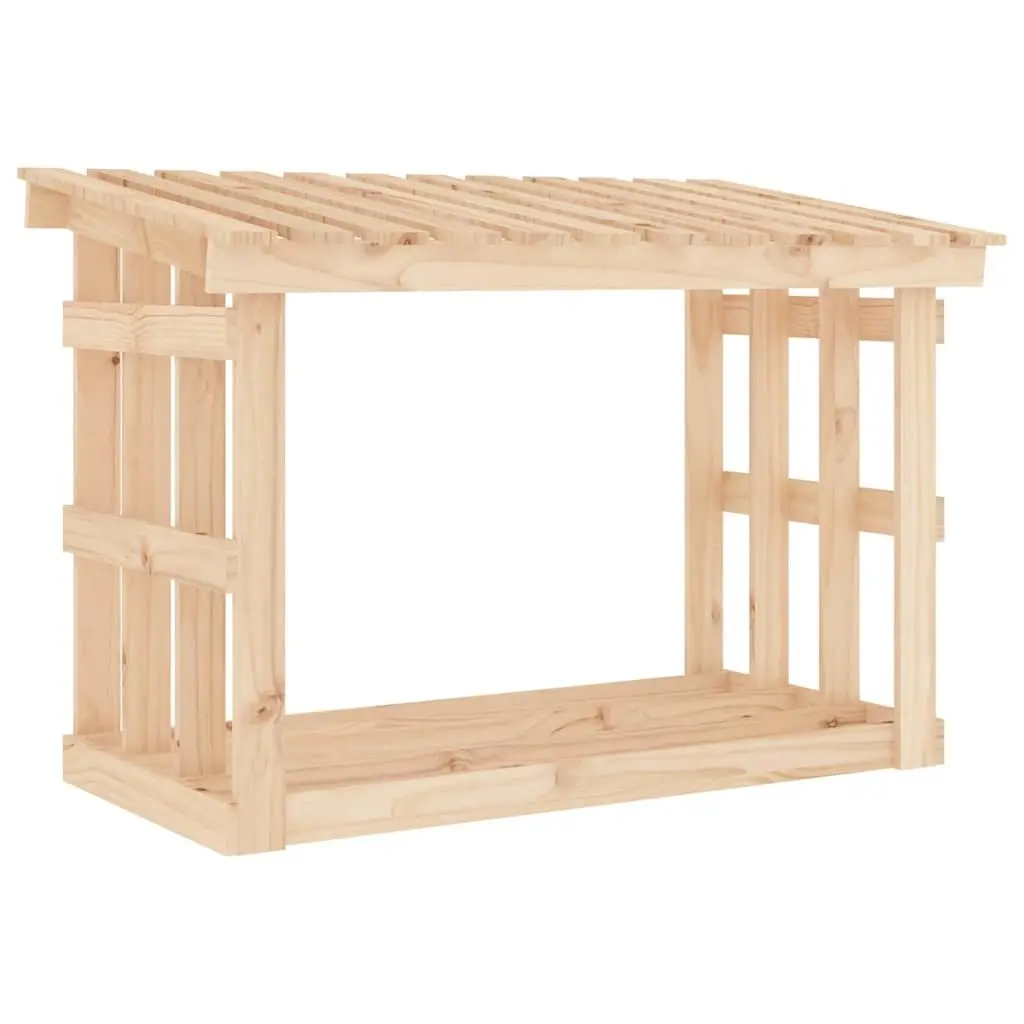Pine Wood Log Holder Natural 108x64.5x77cm Firewood Storage Rack