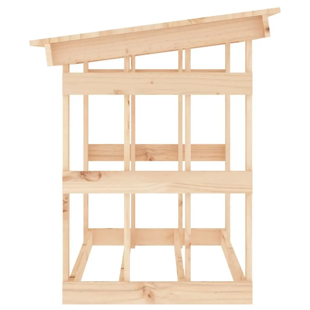 Pine Wood Log Holder Natural 108x64.5x77cm Firewood Storage Rack