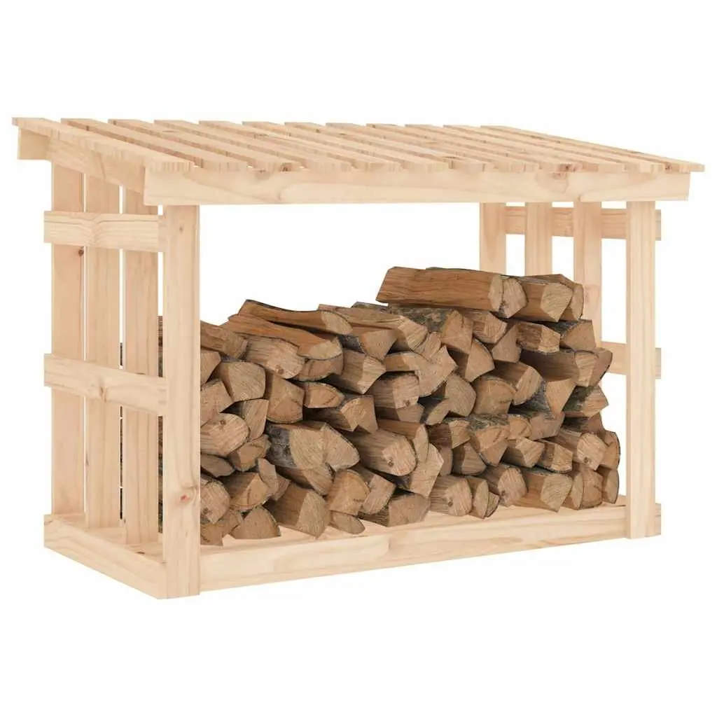Pine Wood Log Holder Natural 108x64.5x77cm Firewood Storage Rack