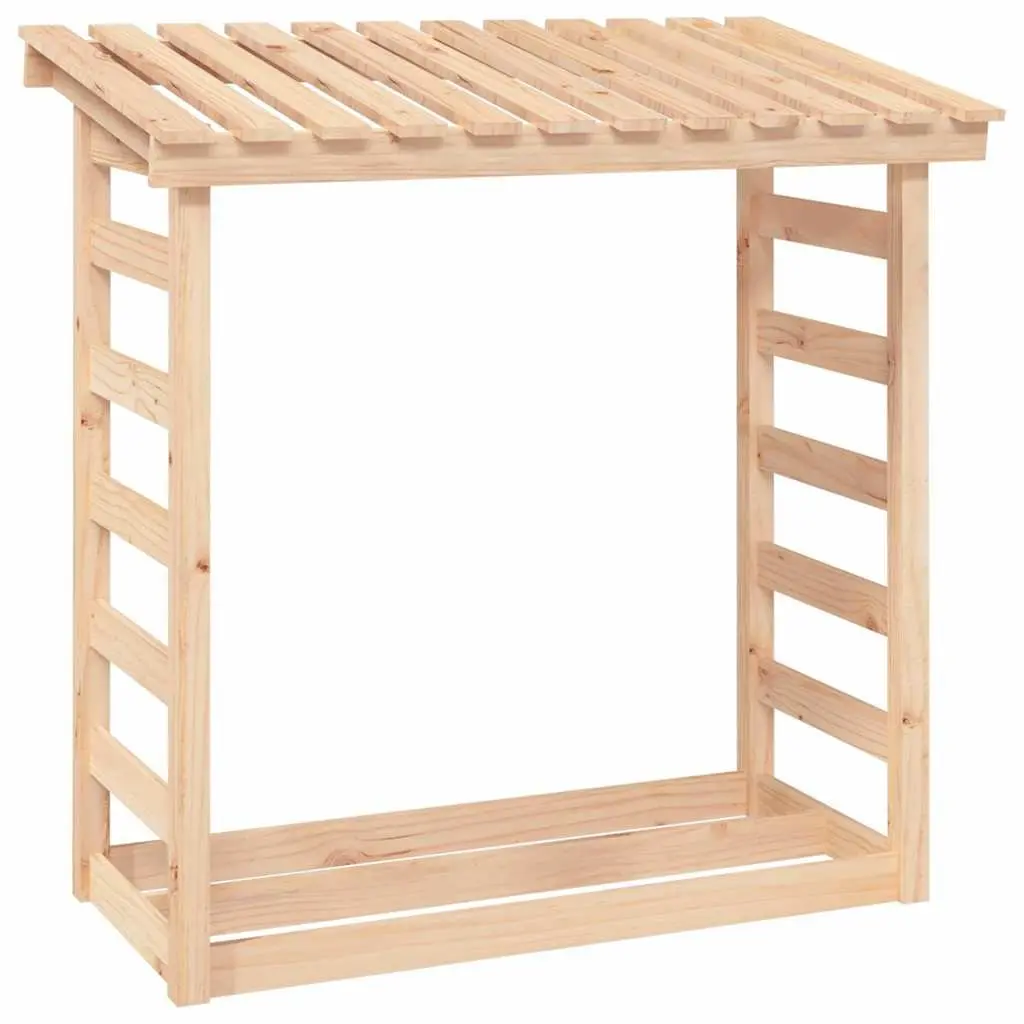 Firewood Rack Log Storage Solid Pine Wood 108x64.5x110cm Natural