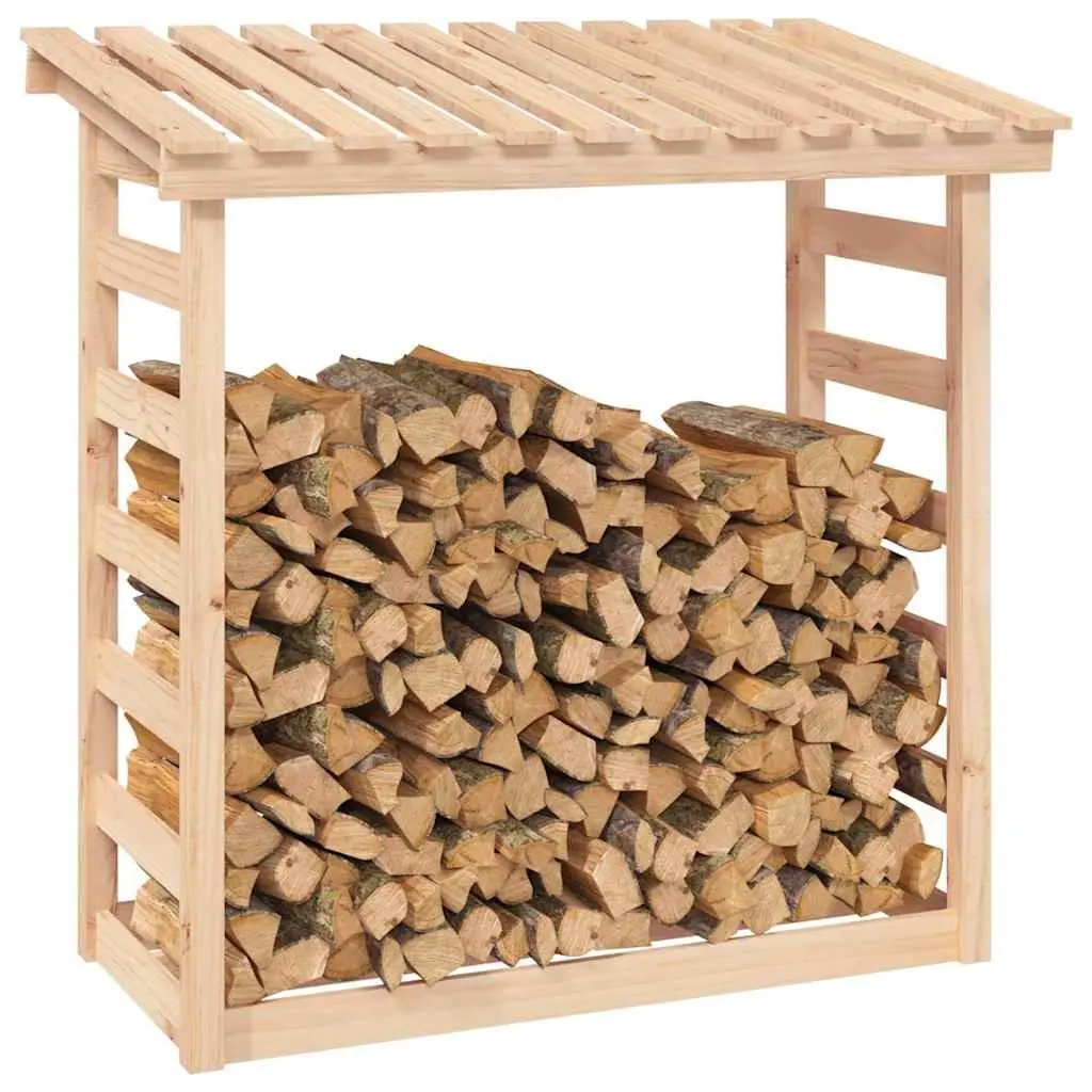 Firewood Rack Log Storage Solid Pine Wood 108x64.5x110cm Natural
