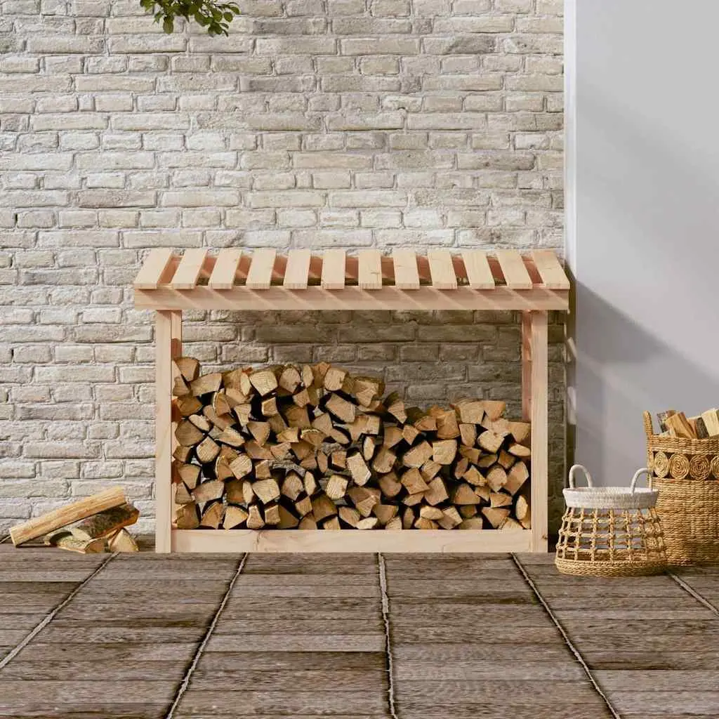 Firewood Rack Log Storage Solid Pine Wood Natural 108x64.5x78 cm