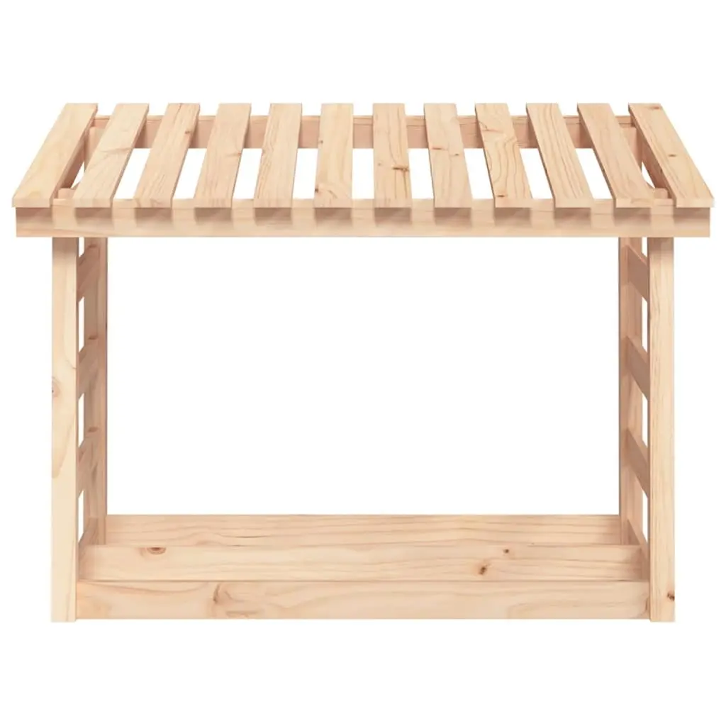 Firewood Rack Log Storage Solid Pine Wood Natural 108x64.5x78 cm