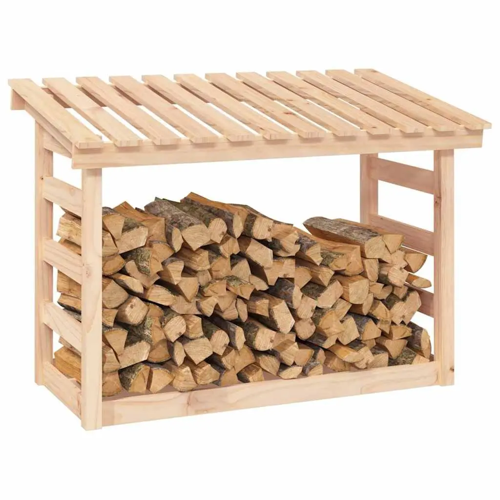 Firewood Rack Log Storage Solid Pine Wood Natural 108x64.5x78 cm