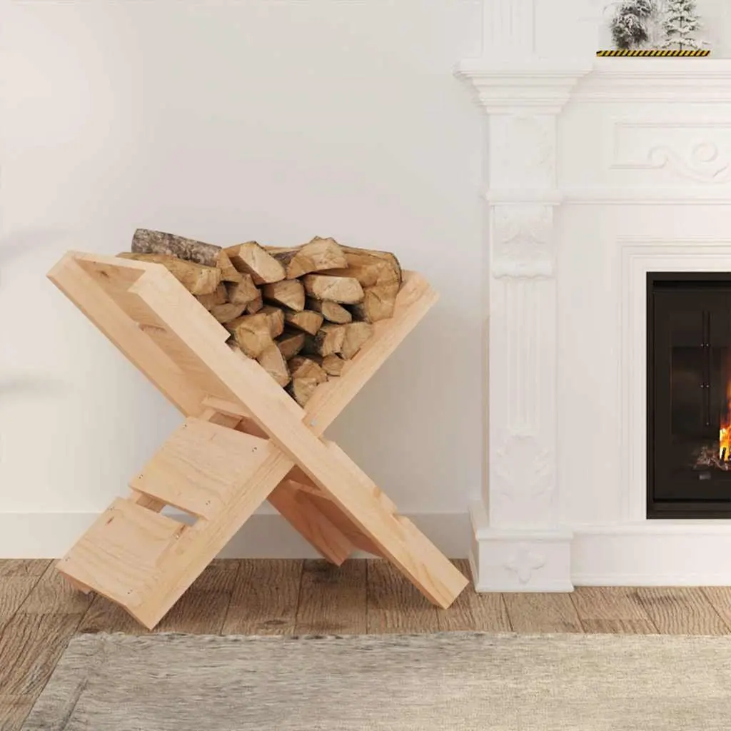 Log Holder Firewood Rack Storage Stand 47x39.5x48cm Natural Pine