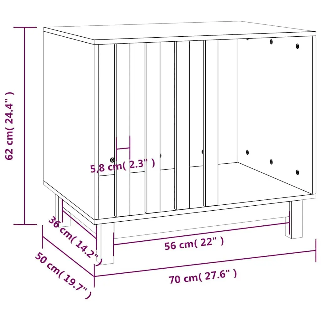 Dog House Wooden Pet House Outdoor Kennel Shelter 60 x 45 x 57 cm Brown