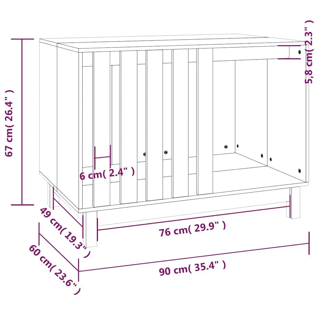 Dog House Shelter 90x60x67 cm Solid Wood Pine Indoor Outdoor Brown