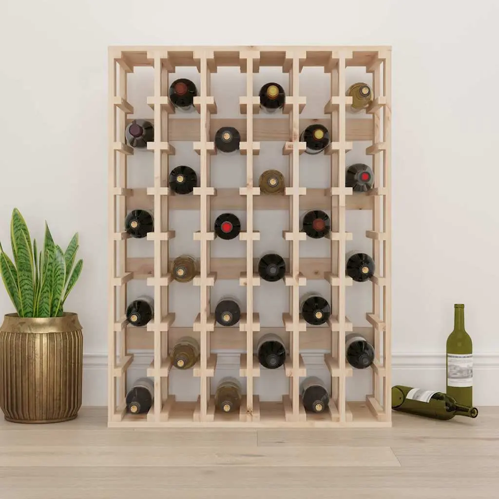 Wine Rack Storage Display Cabinet Solid Wood Pine 70x33x94 cm Brown